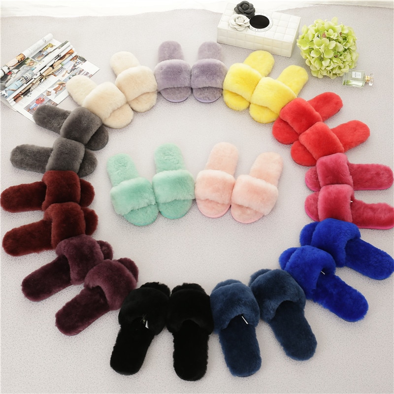 Women's Wool Fur Slippers