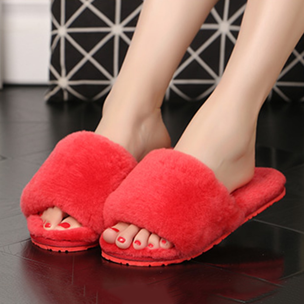 Women's Wool Fur Slippers
