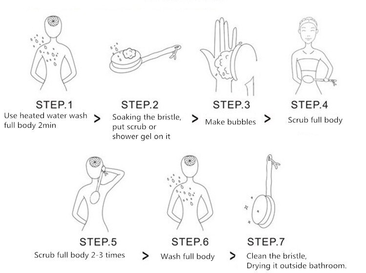 Long Handle Dismountable Body Cleaning Brush