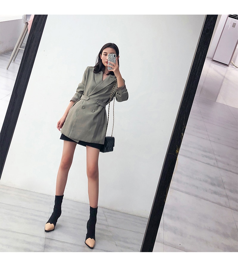 Women's Loose Fit Green Blazer Women's Loose Fit Green Blazer
