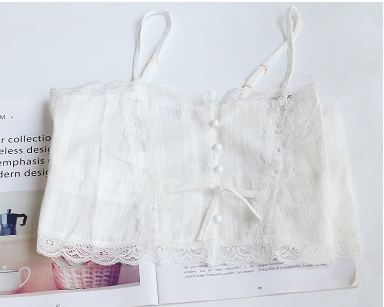 Wome's Lace Decorated Cotton Pajama Set