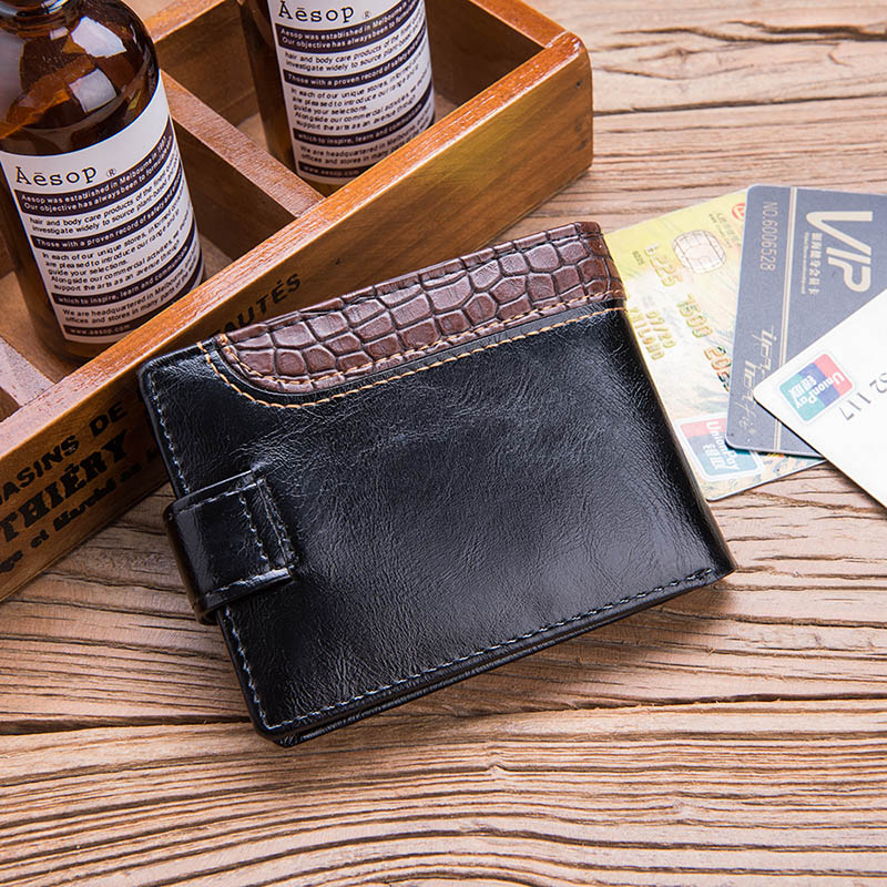 Men's Crocodile Texture Detail Wallet Men's Crocodile Texture Detail Wallet