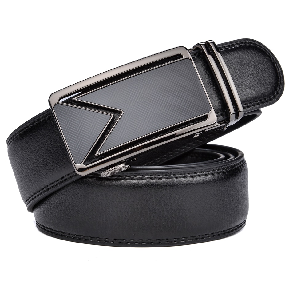 Men's Geometric Buckle Leather Belt Men's Geometric Buckle Leather Belt