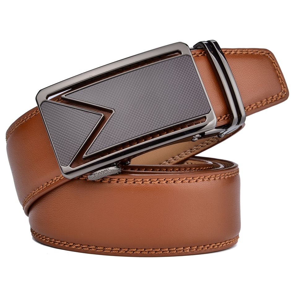 Men's Geometric Buckle Leather Belt Men's Geometric Buckle Leather Belt