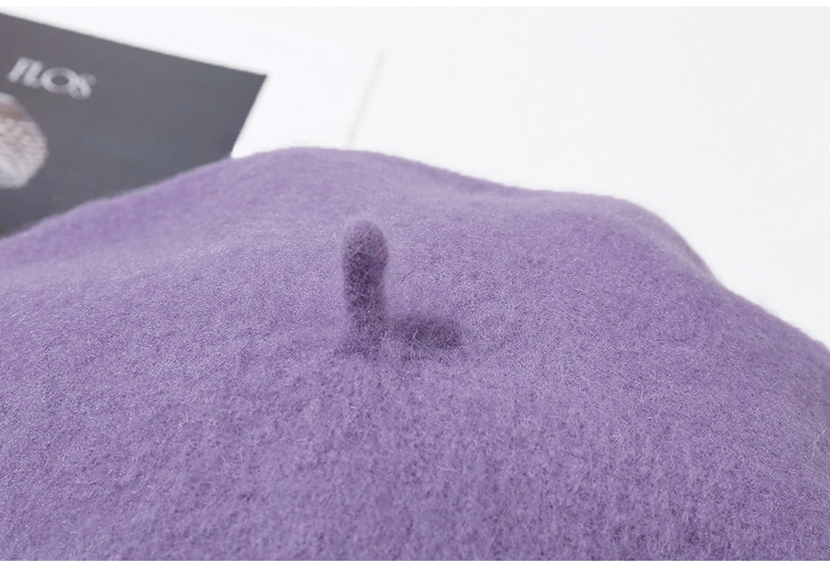 Women's Solid Color Wool Beret Hat