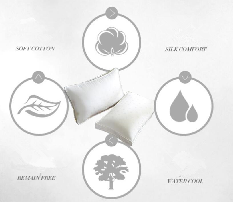 Silk Rectangle Shaped Pillow for Sleeping