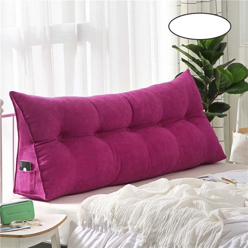 Long Cotton Bed Pillow with Phone Pocket Long Cotton Bed Pillow with Phone Pocket